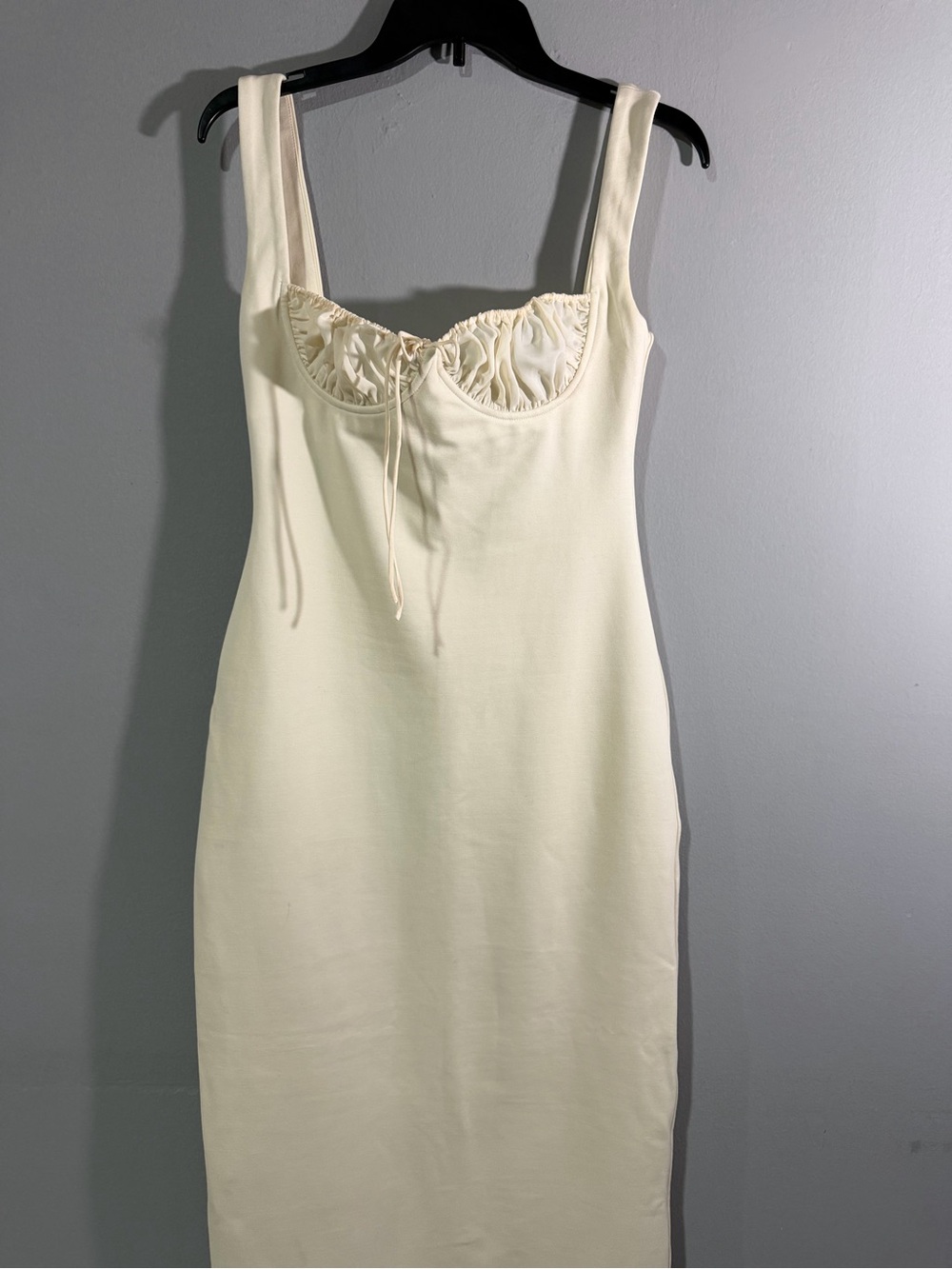 Cream Ruffle-Front Maxi Slip Dress - Picture 4 of 6